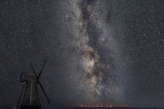 Rottingdean Windmill, Wind Farm and the Milky Way by David Tolliday - 17 Points